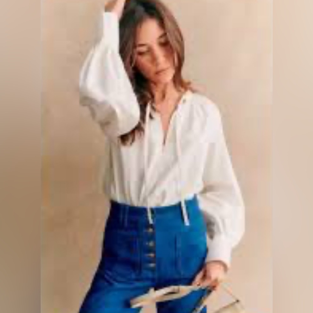 Sezane Agda Blouse Ecru - Size 2